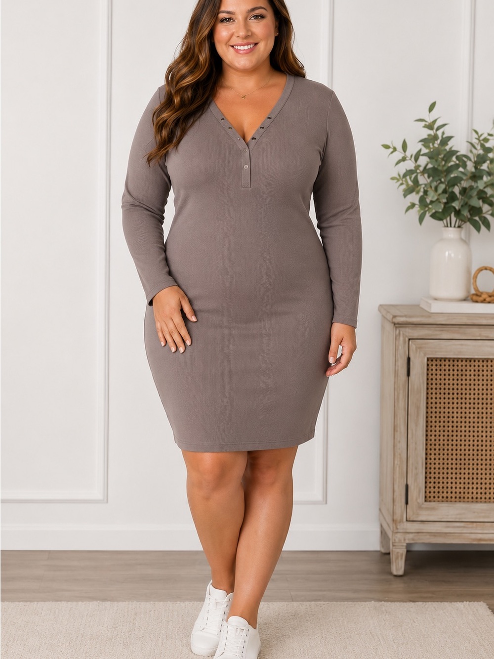 Wild Fable Long Sleeve V-Neck Dress